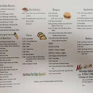 Plus daily specials.