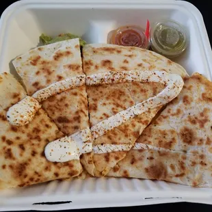 The Bmore quesadilla, with crab, shrimp, pico de gallo, cheese, guacamole