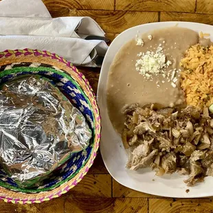 Carnitas with homemade tortillas