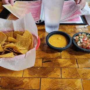 Chips n dip and Pico de Gallo. Delicious.  Fresh.