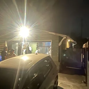 Look for this house! If the garage door is open, it's ON!