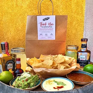HAPPY HOUR FROM HOME! *Available Monday-Friday, 3-6pm 1 Trio-includes Queso, Guacamole &amp; Roja Salsa and  Classic Margarita