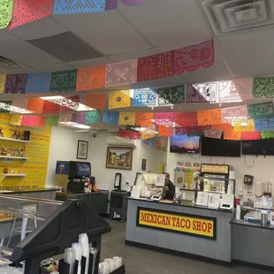 the interior of a mexican restaurant