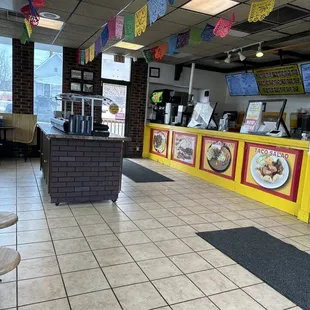 the interior of a mexican restaurant