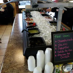Salsa bar.