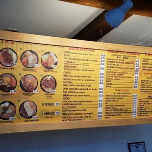Menu board.