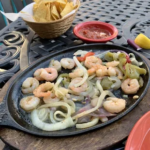 Shrimp fajitas