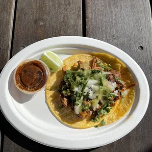 A single barbacoa taco because, sometimes, just one taco is enough.