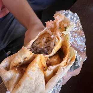 Sautéed tofu burrito