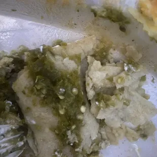 a plate of food with a fork in it