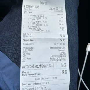 Everything was charged at a higher price than menu price.