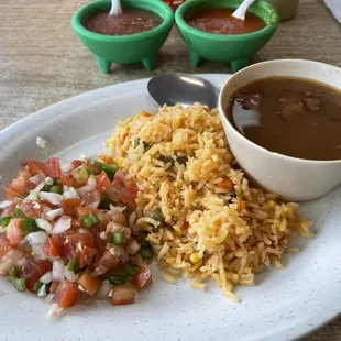 a plate of rice and beans