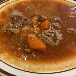 Albondiga soup, aka meatball soup.