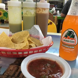Chips and all the salsas were good.