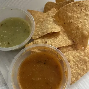 Chips and salsa that came with the burrito (after I ate more than half!)