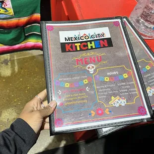 a mexican menu on a table