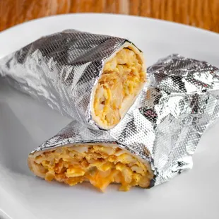 a burrito on a plate
