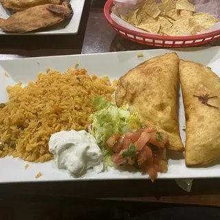 CHICKEN FRIED QUESADILLAS DINNER