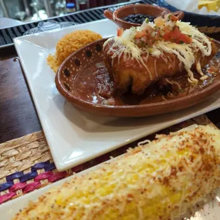 Chimichanga and street corn is the best combination