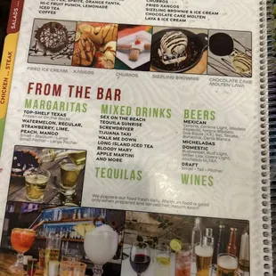 Menu. Dessert and Drink