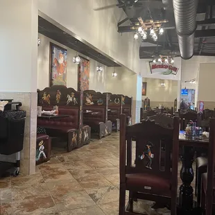 a view of the dining area of a mexican restaurant