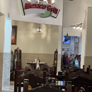 the interior of a mexican restaurant