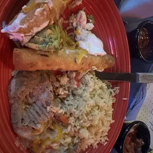 Chicken flautas dinner plate