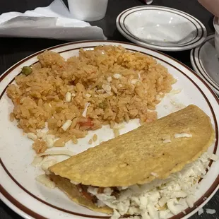 Kids taco and rice