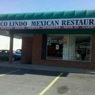 a mexican restaurant in a parking lot