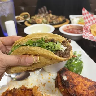 Carne asada tacos corn tortillas
