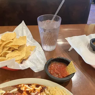 Chips and Salsa ( I had already eaten the warm buttery flour tortilla)