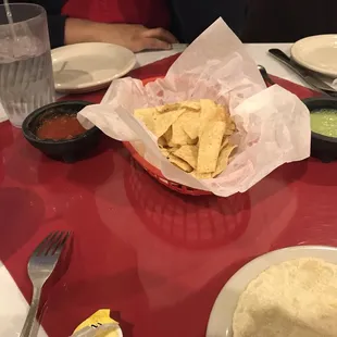 Chips and salsa were good. I appreciated the different sauces.
