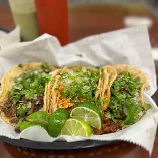 Steak, Chicken and El Pastor Tacos