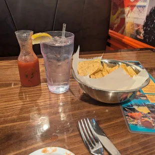 Thick homemade chips and no need to bother for more salsa.