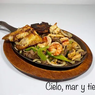 Cielo, mar y tierra fajitas