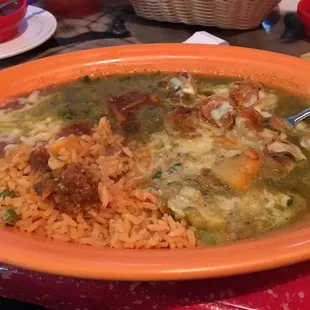 Great shrimp chili verde