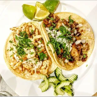 Chicken and pork tacos ($6)