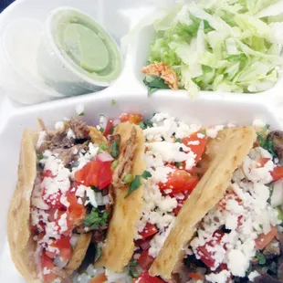The mixed gorditas: pork, steak, and chicken.