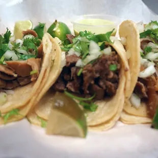 Tacos- each with a different meat. Delicious! Simple with lots of flavor