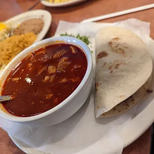 Sunday special...menudo and barbacoa taco