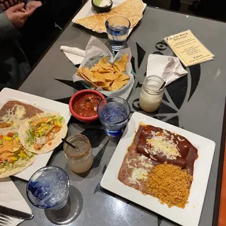 Grilled Shrimp Taco Combination Plate