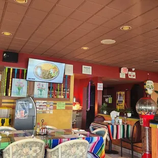 Dining area at front of restaurant