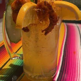 Virgin Michelada was only missing the Clamato and Chamoy seasoning mix which was brought out shortly after.