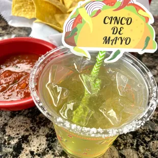 Nice pour in the margarita to go with a fresh basket of chips.