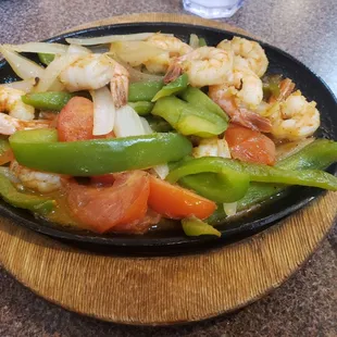 Shrimp fajitas