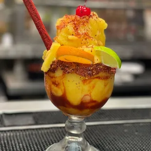 a dessert in a glass