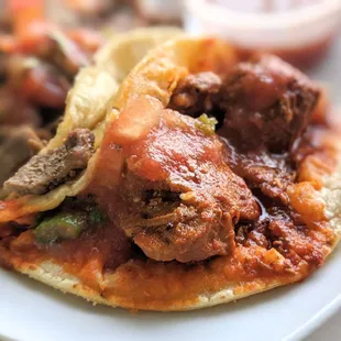 Chile Colorado, chunks of meat were too big, wish it was cut smaller