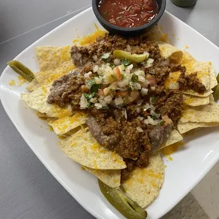 a plate of nachos
