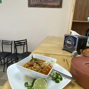 a plate of food on a table