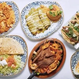 a variety of mexican food